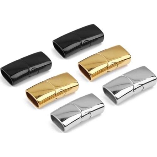 High Quality Stainless Steel Magnetic Clasp Leather Cord Bracelet End Hidden Buckle DIY Jewelry Accessories Handmade Wholesale