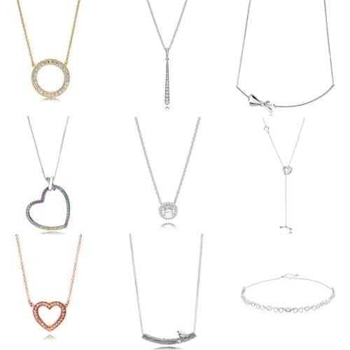 NEW 2021 100% 925 Sterling Silver Round Love Bird Necklace Women Fit DIY Original Bracelet Fshion Jewelry Gift