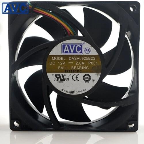 1pcs DASA0925B2S 90mm 90*90*25MM 9025 12V 2.0A 4wire lead PWM cooling fan