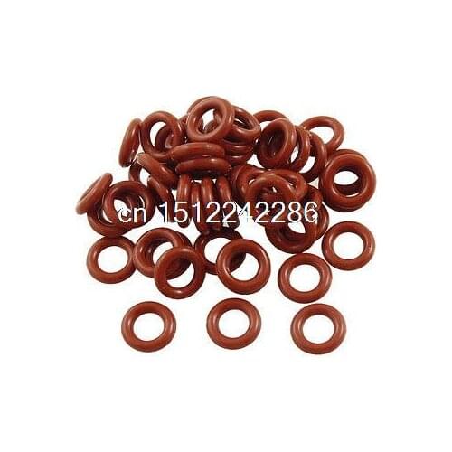10 Pcs 11mm OD 2.5mm Thickness Red Silicone O Ring Oil Seals