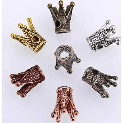 10PCS / Package Wholesale Gold Plated Silver Plated Bronze Plated Bronze Color Crown Bead Connector Trinket for DIY Jewelry Maki