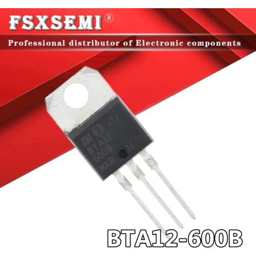 100pcs BTA12-600B TO220 BTA12 600B BTA12-600 TO-220 12A TRIACS Triacs Silicon Bidirectional Thyristors