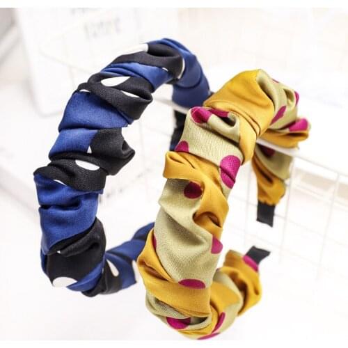 2020 Vintage Silk Cloth Fold Bezel Hair Bands For Women Hair Clips Headband Hoop Hair Accessories Girls opaska do wlosow