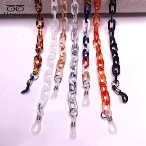 2021 Unisex Punk Sunglasses Chain Acrylic Women Men Gothic Anti-Slip Eyeglasses Lanyard Hyperbolic Hip Hop Mask Glasses Rope