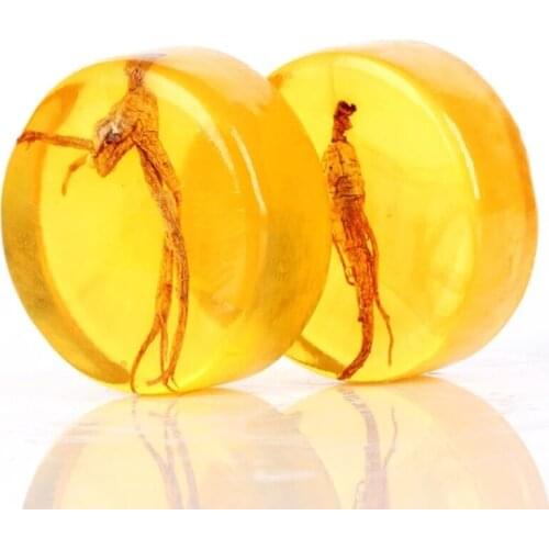 3pcs Ginseng Soap Moistening Natural Whitening Soap Face whitening soap anti-acne soap hand made soap foaming net Chinese 100g