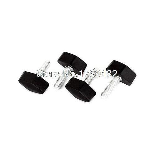 4pcs M8 Male Thread Dia Adjustable Plastic T Clamping Handle Screw Knob Grip