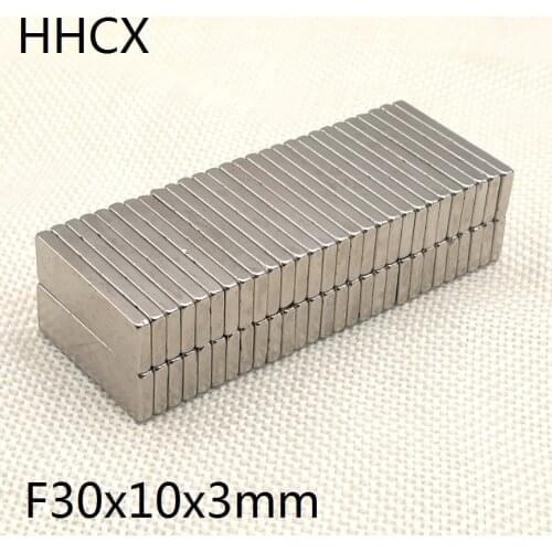 50pcs/lot magnet 30x10x3 N35 Strong Square NdFeB Rare Earth Magnet 30*10*3 Neodymium Magnets for moto