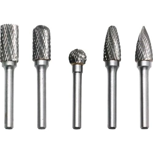 6x10 6x12 Tungsten Steel Grinding Head Carbide Rotary File Milling Cutter Woodworking Root Carving Knife Rotary Tool Accessories