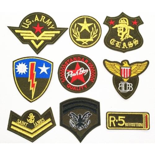 AIRBORNE parches DIY Military Motif Set Patch Badge Embroidered Cute Badges Hippie Iron On Kids Cartoon For Clothes Stickers