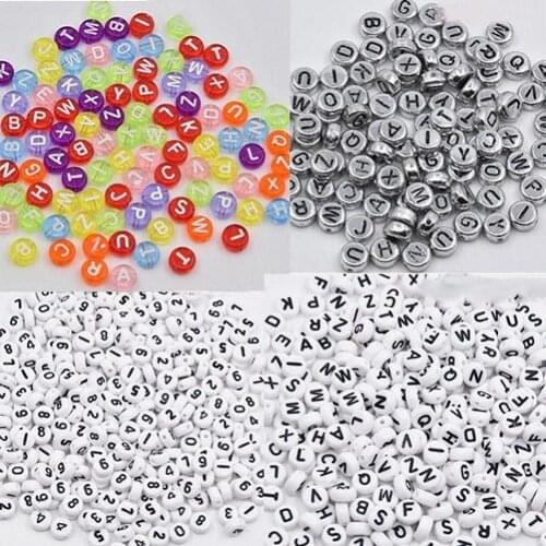 100 Pcs Spacer Acrylic Beads Cube Alphabet Letter Bracelet Jewelry Making DIY Necklace Girl Kid Handmade Beaded Toys Gifts