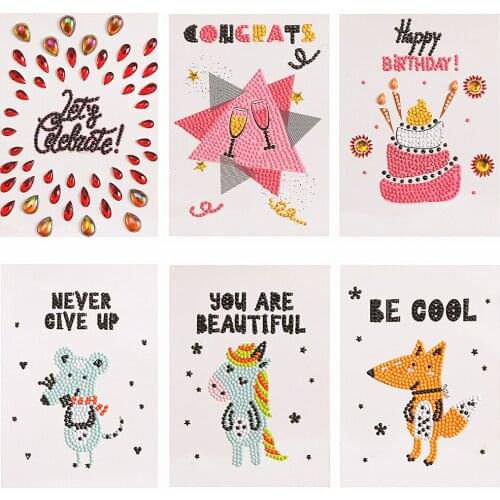 Diamond Painting Blessing Greeting Card Special Shape Diamond Embroidery Birthday Cards Thanksgiving Cards Cross Stitch Craft