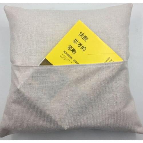 Free Shipping 10pcs/lot New style Sublimation Blank Linen pocket pillow case For Sublimation INK Print DIY Gifts