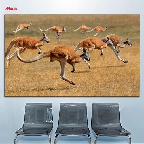 Large Wall Art, Wall Decor Wall Painting Kangaroo Run oil Painting Print Nice Painting wall picture for living room no frames