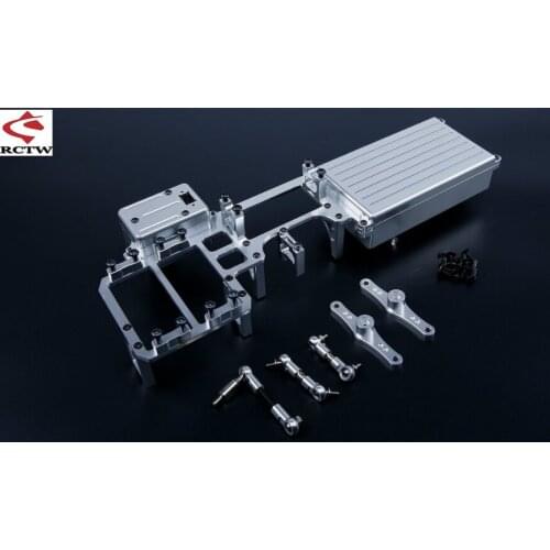 CNC Alloy Dual Servo Tray & Equipment Box for 1/5 Rc Car KM X2 Losi 5ive T Rovan Lt FID QL DDT RACING TRUCK PARTS