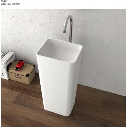 Corian Bathroom Pedestal Wash Basin Freestanding Solid Surface Matt Hand Sink Cloakroom Vanity Wash Sink RS38477