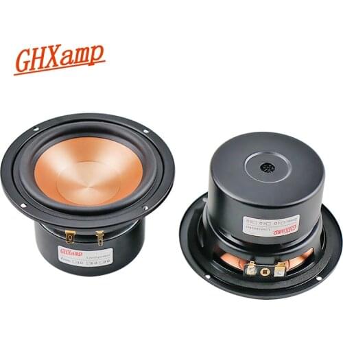Golden Ceramic Cone Speaker 4 Inch Midrange Woofer Mid Bass 4Ohm 40W Hifi Loudspeaker For 2 way 3 way Home Bookshelf 25Core