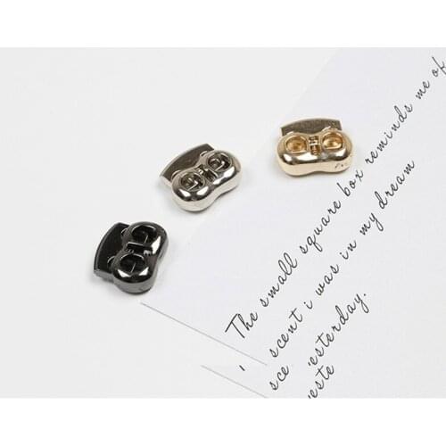 DIY Craft Parts Adjustment Plating Cord Lock Zinc alloy Nylon Stopper Cord Lock for Hat Cord End Sportswear Shoes Rope 30PCS