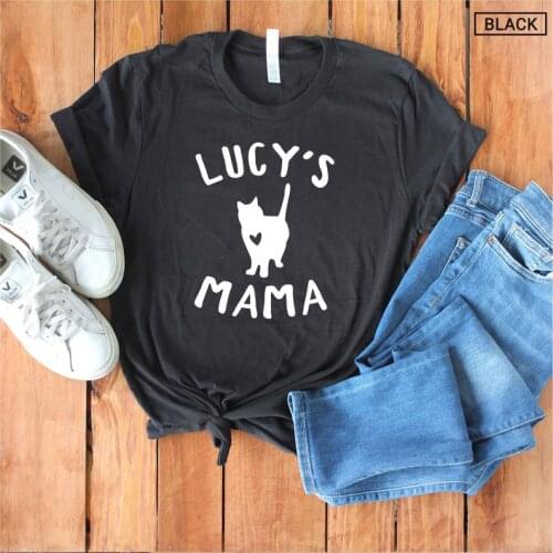 Lucys Cat Mama Mom Shirt Fashion Harajuku Cotton Women Tshirt Funny Kawaii Graphic O Neck Mother Clothing Short Sleeve Top Tees