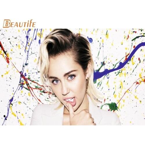 Hot Sale Custom Miley Cyrus Poster Home Decoration Fashion Silk Fabric Wall Poster Custom Poster