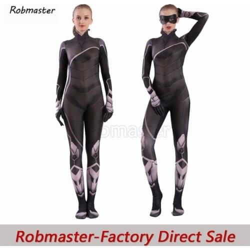 3D Print Women PS4 Insomniac Black Cat Costume Spider Zentai Suit the Heist Black Cat Bodysuit Superhero Halloween Suit Jumpsuit