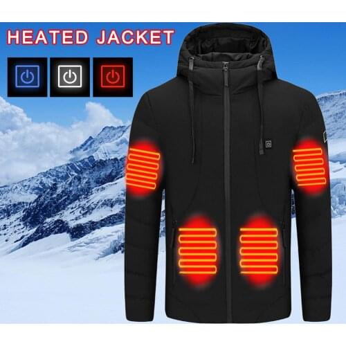 Heated Jacket Fast Heating Smart Electric Heating Suit Windproof Warm Ski Coat USB Hooded Heating Ski Suit High-quality Fabrics