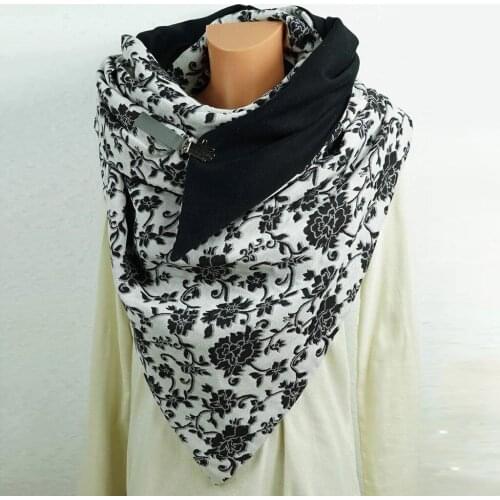 MIARHB 2020 Fashion Women Printing Button Soft Wrap Casual Warm Scarves Shawls echarpe pour femme bufanda para mujer