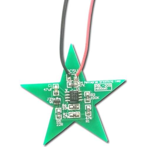 DIY Kit Five-Pointed Star Breathing Light Gradient LED Light for Christmas Soldering Training Red