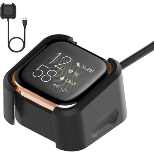 Desktop Dock Charger Adapter Base USB Charging Cable Cord Stand for Fitbit Versa 2 Smart Watch Versa2 Smartwatch Accessories
