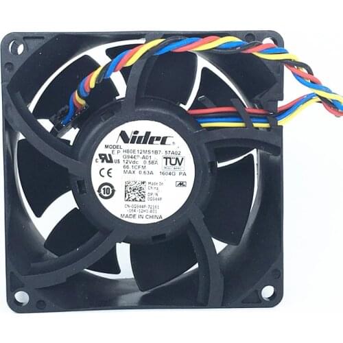 Nidec H80E12MS1B7-57A02 80x80x38mm DC 12V 0.58A 4 Line PWM Large Air Volume Connector Cooling Cooler Fan