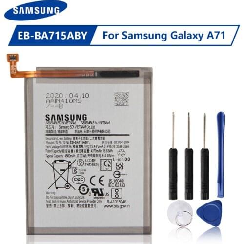 Original Samsung Battery EB-BA715ABY For Samsung Galaxy A71 SM-A7160 Genuine replacement battery 4500mAh Free Tools handsel