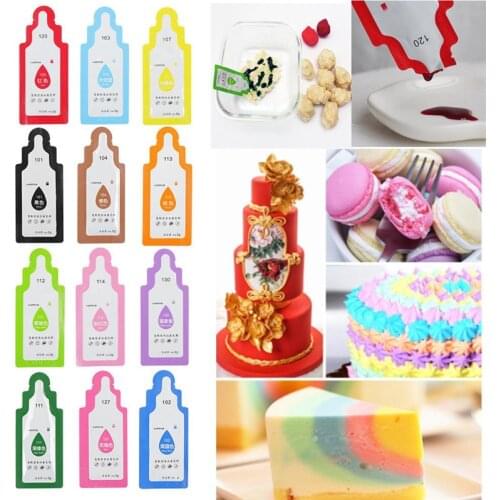 12Pcs Edible Food Pigment Coloring Healthy Safe Fondant Cake Decorating Tools Macaron Cream Cake Baking Pastry Tools