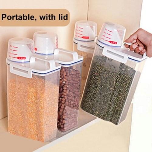 3L Plastic Food Storage Container Jar Set with Lid Kitchen Bulk Sealed Cans Refrigerator Multigrain Tank Container for Cereal