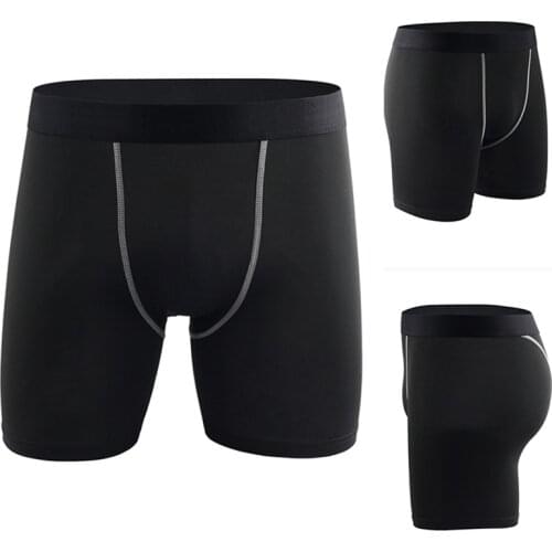 Hot Kf-Mens Shorts Running Fitness Quick-Drying Compression Shorts Black