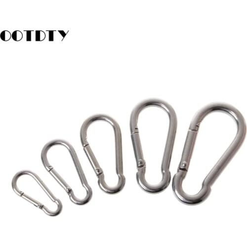 304 Stainless Steel Spring Carabiner Snap Hook Keychain Quick Link Lock Buckle