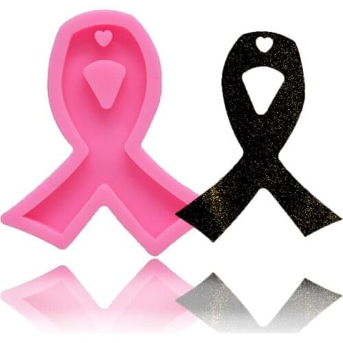 Pink Ribbon Tie Shape Silicone Mold Cake Decoration Accessories DIY Mirror Epoxy Keychain Mold Making Crafts