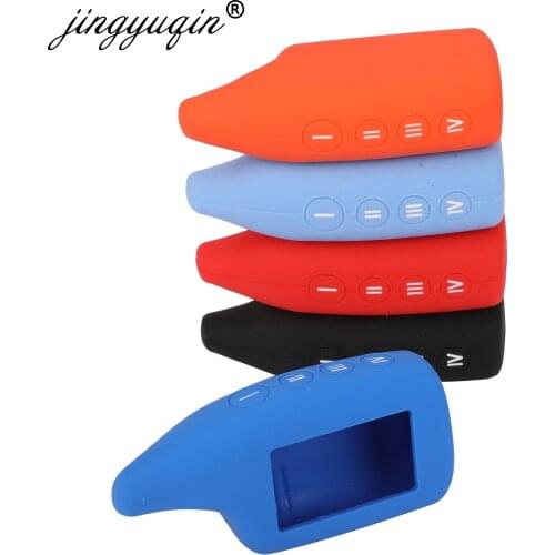 Jingyuqin Silicone Case For Scher-Khan Magicar 5 LCD Two Way Car Alarm Remote fit Scher khan Magicar M5 Key Cover