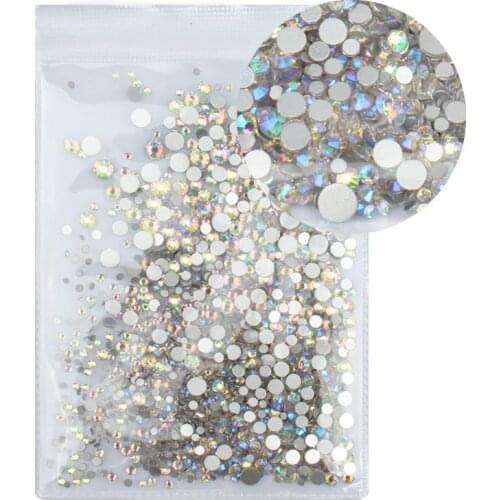 Blue Moonlight Non Hotfix Rhinestone Nail flat back Nail Art Crystal Decorations Stones For DIY Nails Decoration Mixed ss4-ss20