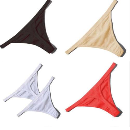 Womens Sexy G-String Thongs MiNi Cotton Briefs Knickers Underwear Cotton Low-Rise Black Red White Khaki Panties