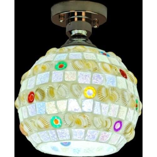 LED pastoral bedroom lamp romantic Mediterranean Restaurant light balcony circular top lamp