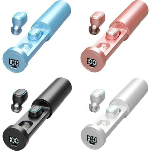 TWS-202 Mini Wireless Bluetooth 5.0LED Digital Display Touch Touch Wireless Stereo Headset Sports Waterproof Headphone Earbuds
