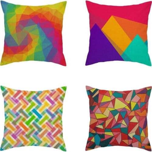 XUNYU Geometric Pattern Linen Decoration Pillow Cases Cushion Cover Sofa Waist Pillowcase Q01