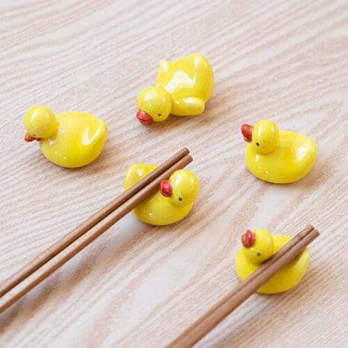 Funny Duck Ceramic Crafts Chopstick Shelf Resturant Household Chopstick Rack Spoon Rest Pillow Stand Kitchen Tableware