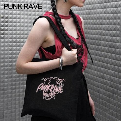 PUNK RAVE Girls Casual Comfortable Canvas Bag Printed Women Canvas Bag