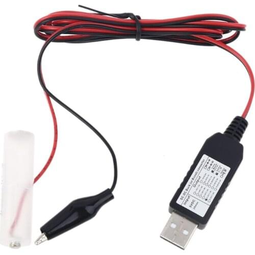 1m USB to 3V 4.5V 6V 9V 12V AA Battery Eliminator Replace 2-8pcs LR6 AA Batteries for Toys Flashlights Walkie Talkie