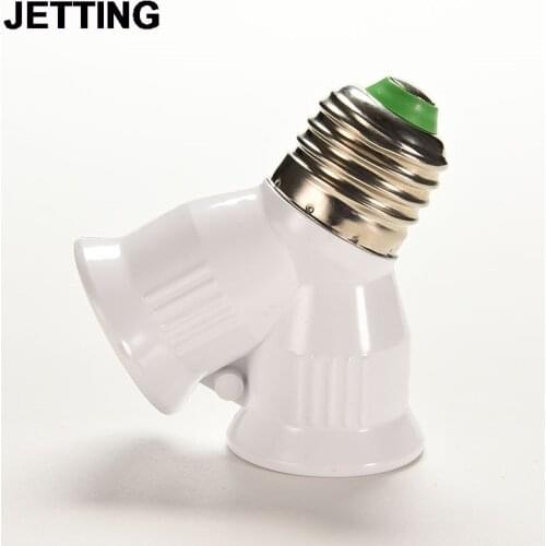 1PCS White Lamp Bulb Base Socket E27 Lamps Holder Converter Bulb Lighting 1 to 2 Splitter Adapt Converter E27 LED Halogen Light