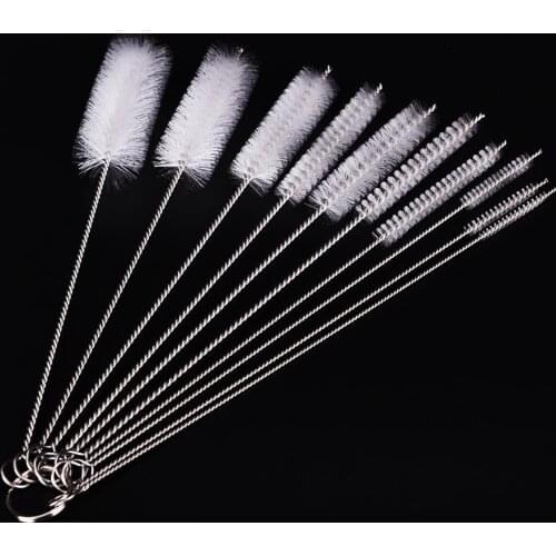 10 Pcs/Set Test Tube Brushes Metal Clean Glass Fumar Feeding Bottle Test Tube Glass Cleaning Brush