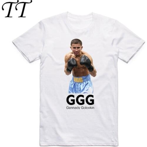 2019 Men Print Gennady Golovkin GGG Fashion White T Shirt Short Sleeves O Neck Summer Casual Fitness MMA Boxer T-shirt