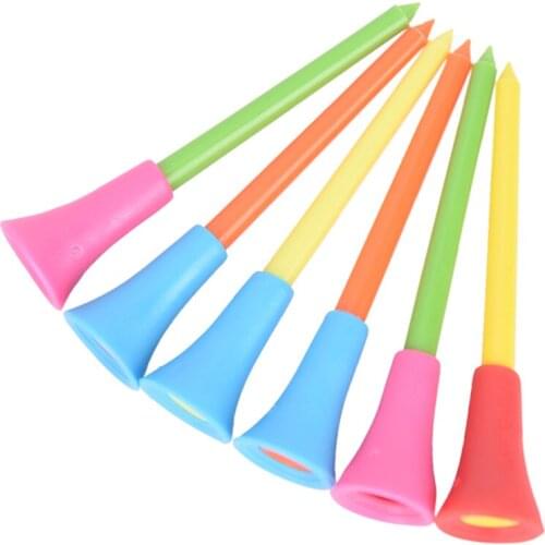 30PC 83mm Multi Color Plastic Golf Tees Durable Rubber Cushion Top Golf Tee hot sale