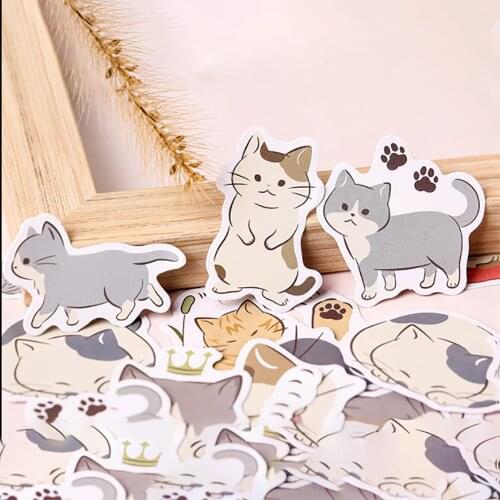 45 Pcs/lot Novelty Cute Cat Sticker Kawaii Stationery DIY Scrapbooking Notebook Diary Decorations Stickers Journal Stickers