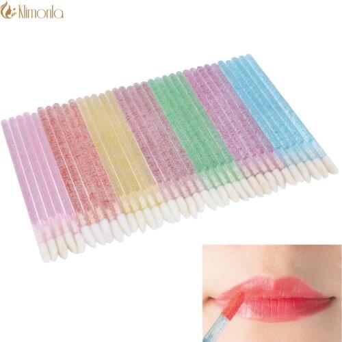 50/100pcs New Disposable Cosmetic Lip Brush Wiping Eyeliner Cleaner Lipstick Lip Glossy Wands Set Applicator Beauty Makeup Tools